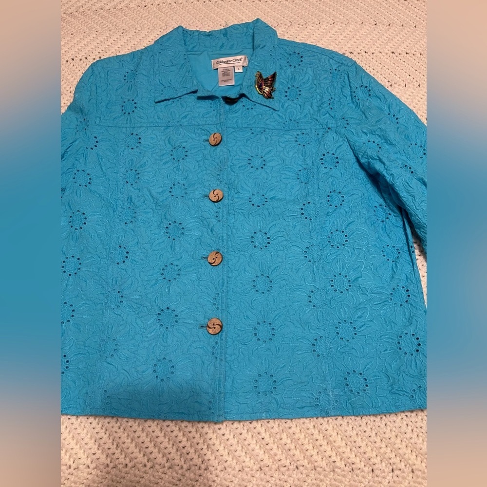 Womens Coldwater Creek turquoise jacket